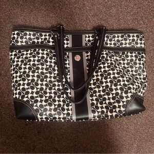 Coach Monochrome Chelsea Heritage Striped Travel Tote